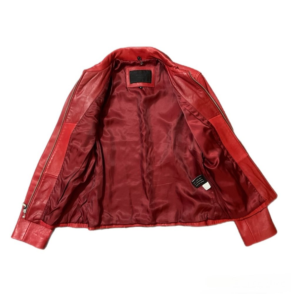 Avanti Vibrant Red Leather Jacket - Picture 4 of 11